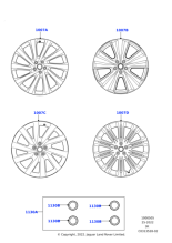 LR153246 - Land Rover 23" Style 1075, 10 Split-Spoke Gloss Black 'Crescendo'