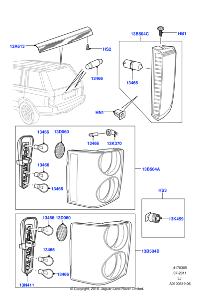 XFD000053 - Land Rover Lamp - Rear