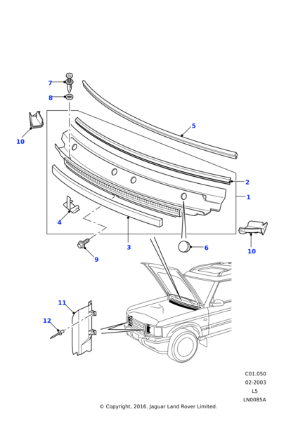 JAG000050 - Land Rover Moulding-plenum air intake extension