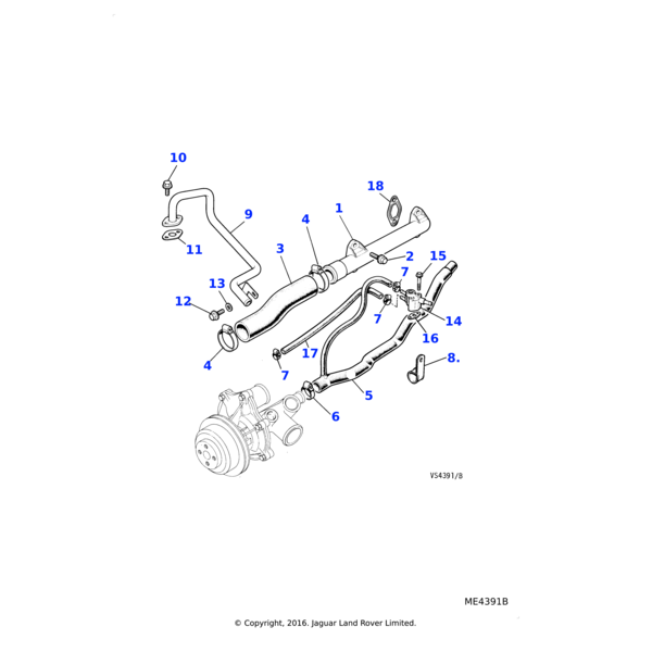 EAC32151 - Jaguar Land Rover Hose clip