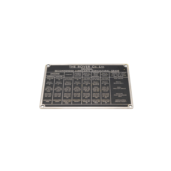 219605D - Land Rover Series 1 Oil Plate – Early, D Suffix