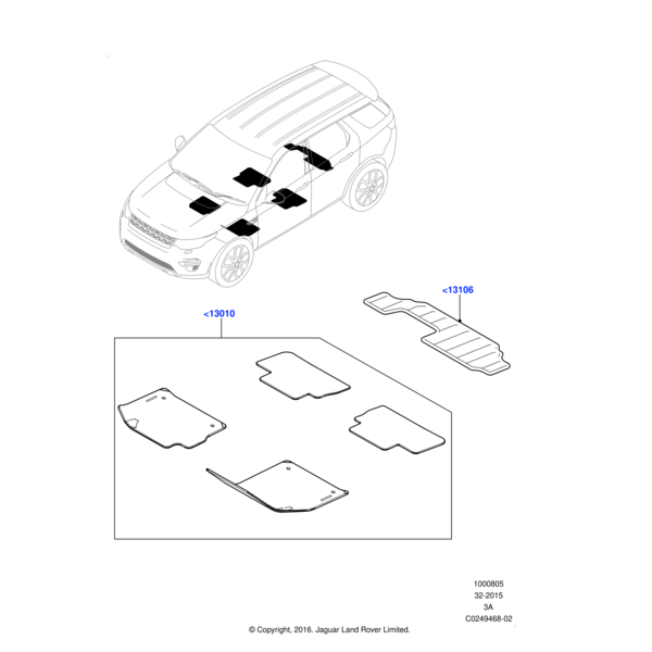 Rubber Floor Mats - LHD, 20MY onwards