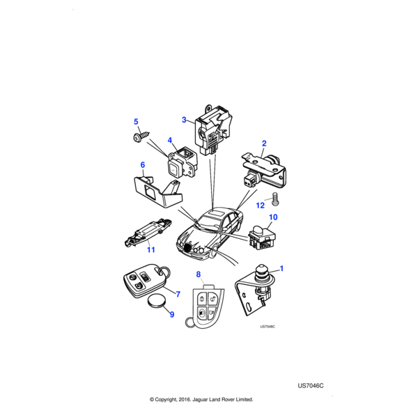 C2C10049 - Jaguar Remote ctrl sys-Transponder(Blank)
