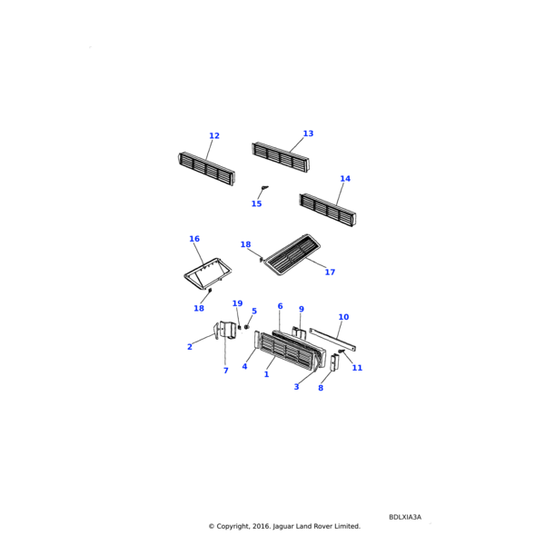 390607 - Land Rover Grille assembly-front