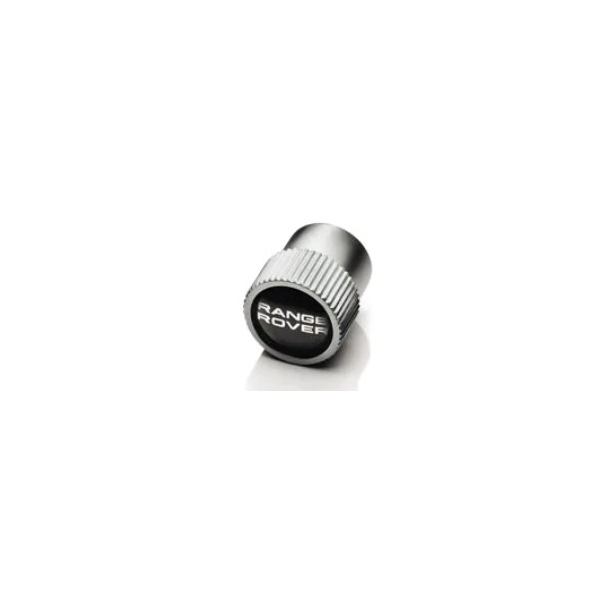 Styled Valve Caps - Range Rover Logo, Black/Silver
