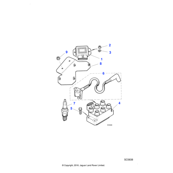 FB106071 - Jaguar Land Rover Washer faced bolt