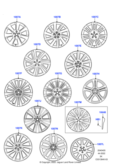 LR153252 - Land Rover 23" SV Bespoke, Style 1079 10-Spoke Titan Silver/Dark Grey Gloss 'Pinnacle' - Line Fit Accy wheel (Forged)