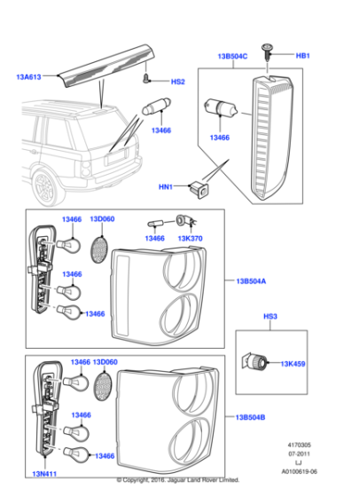 XFD000053 - Land Rover Lamp - Rear