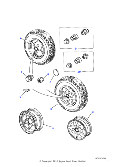 NRC8254 - Land Rover Cap assembly-centre-road wheel