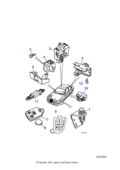 C2C10048 - Jaguar Remote ctrl sys-Transponder(Blank)
