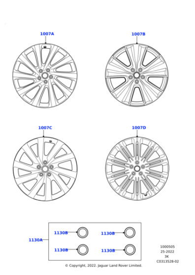 LR153246 - Land Rover 23" Style 1075, 10 Split-Spoke Gloss Black 'Crescendo'