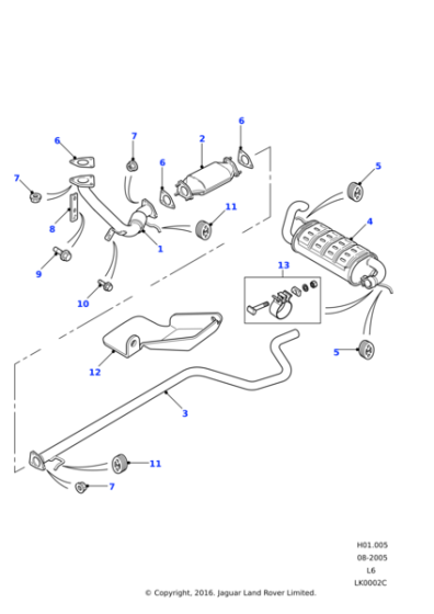 1096830 - Land Rover Clamp - Muffler Pipe To Branch