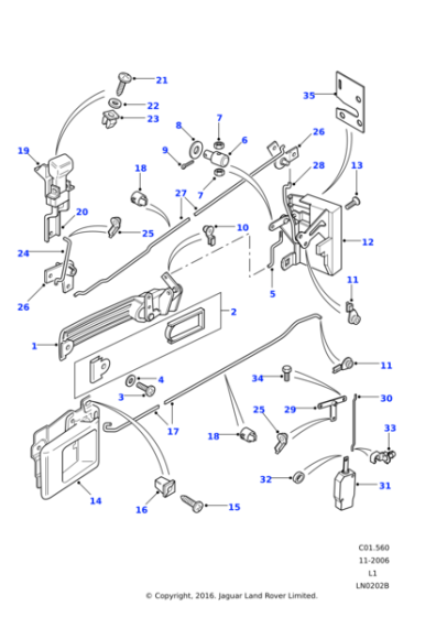 DZA1435L - Land Rover Bellcrank-door