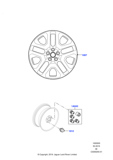 VPLEW0162 - Land Rover Black Locking Wheel Nut Set
