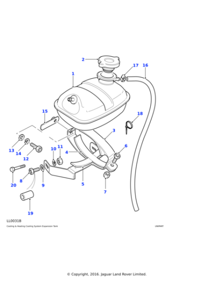 564724 - Land Rover Hose-expansion tank overflow