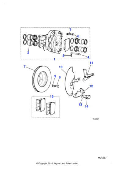 JLM1539 - Jaguar Brake pad pin/clip kit
